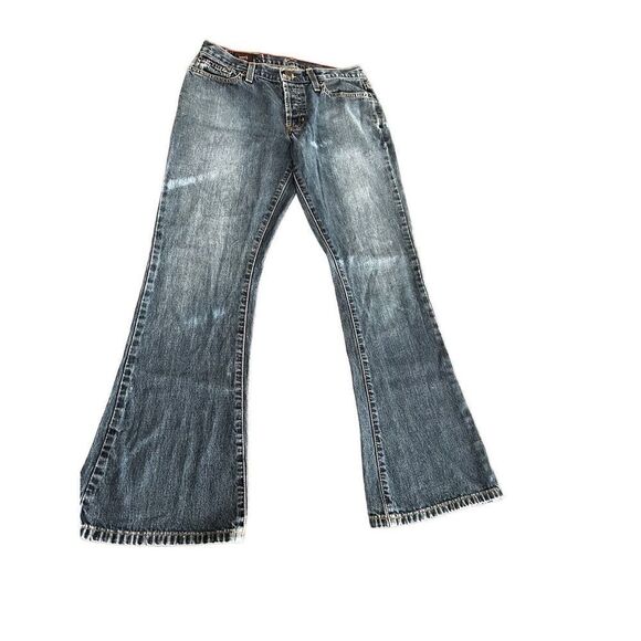 Abercrombie and Fitch  Flare Mid-rise Button Fly Denim Jeans size 2 - Picture 2 of 16